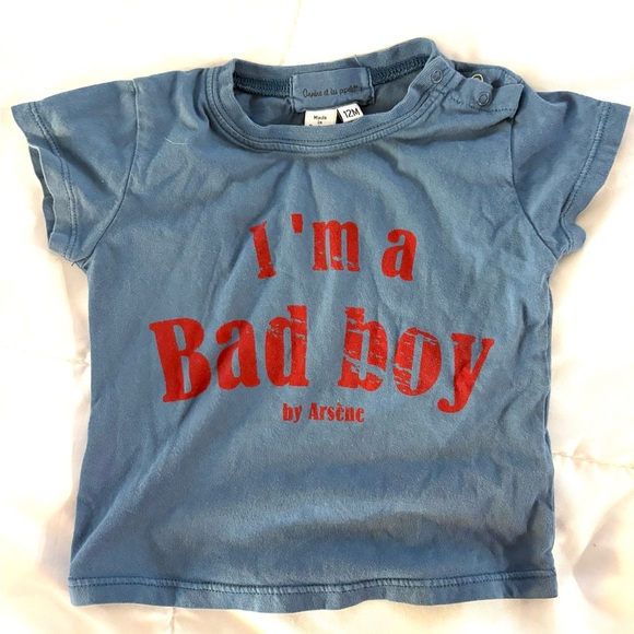 Arsene Et Les Pipelettes Other - Blue "I'm a Bad Boy" Graphic Tee 12 M
